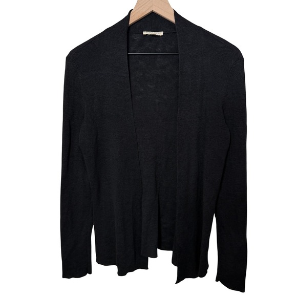 Eileen Fisher Sweaters - Eileen Fisher Black Linen Open Front Cardigan Sweater Size S Office Career Basic